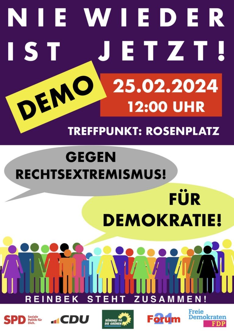 Demo für Demokratie am 25.2. in Reinbek